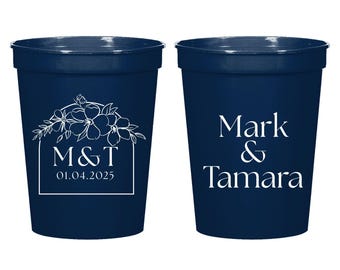 Personalized Wedding Stadium Cups, Custom Wedding Reception Stadium Cups, Personalized Wedding Stadium Cups Favors, Custom Stadium Cup (380)