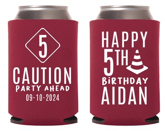 Party Ahead Birthday Can Coolers, Custom Birthday Can Coolers, Custom Can Coolers as Birthday Favors, Custom Can Coolies for Birthdays (140)