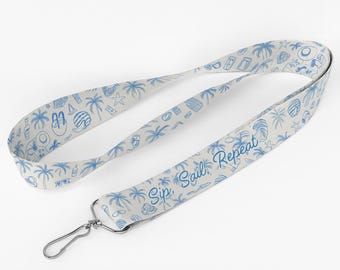 Nautical Lanyard, Beach Theme Lanyard, Ocean Lanyard, Group Trip Lanyard, Coastal Design Lanyard, Custom Lanyard, Personalized Lanyard (431)