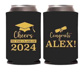 Graduation Can Cooler Favors, Customized Graduation Can Coolers, Custom Graduation Beer Huggers, Custom Can Cooler Graduation as Favor (357)