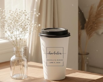 Customizable Wedding Drinkware, Personalized Coffee Cups, Custom Paper Cups, Wedding Paper Cups, Wedding Coffee Paper Cup as Keepsake (335)