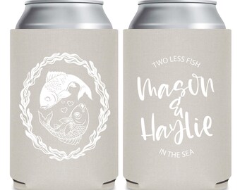 Wedding Can Coolers, Can Coolers, Wedding Coolers, Coolers, Personalized Wedding Party Gifts, Custom Salty Sandy Happy Coolers Design (27)