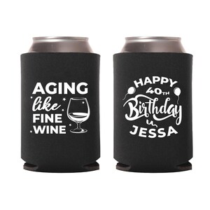 Gepersonaliseerde blikjeskoelers 40e verjaardag, aangepaste bierhuggers verjaardagsfeestje, blikjeskoelers als verjaardagsgunst, blikjeskoeler voor verjaardag (249)