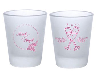 Personalized Frosted Shot Glass, Custom Frosted Shot Glasses, Wedding Frosted Shot Glasses, Custom Frosted Shot Glasses Wedding Favors (113)