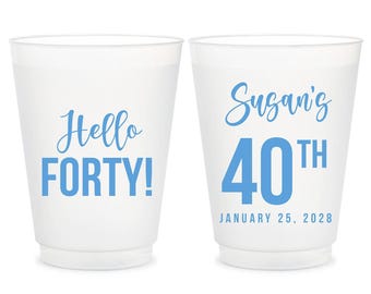 Birthday Cups, Personalized Shatterproof Frosted Cups, Frosted, Frost Flex, Party, Cocktail Cups, 16Th, 21St, 30Th, 40Th, Party Favors (366)