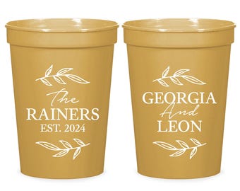 Personalized Wedding Stadium Cups, Custom Wedding Plastic Cups Favors, Custom Stadium Cups Wedding Favors, Wedding Plastic Cups Favors (373)