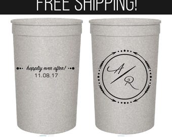 Personalized Wedding Stadium Cups as Favors - Personalized Wedding Cups, 16oz Customized Party Cups, Custom Plastic Cups, Wedding Favor Cups