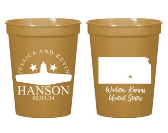 Custom Shot Stadium Cup, Custom Wedding Stadium Cup Favor, Customized Stadium Cup as Favors, Personalized Stadium Cup Wedding Favors (269)