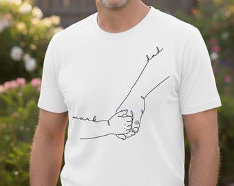 Line Art Shirt, Dad and Child Shirt, Minimalist Dad Tee, Custom Father Shirt, Simple Art T-Shirt, Outline Drawing T-Shirts, Father Gift Idea