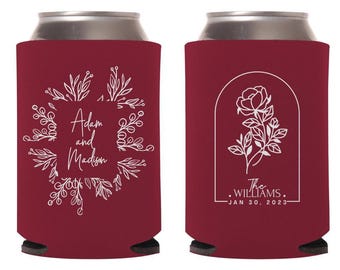 Personalized Mr and Mrs, Wedding Can Coolers, Custom Wedding Favors, Beverage Insulators, Beer Huggers, Wedding Favors, Beer Holders (167)