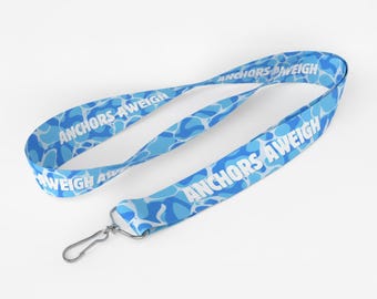 Water Theme Lanyard, Event Lanyard, Personalized Lanyard, Blue Pattern Lanyard, Aqua Lanyard, Custom Festival Lanyards, Custom Lanyard (432)
