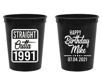 Stadium Cups for Birthday Parties, Birthday Stadium Cups, Stadium Cup Birthday Favors, Custom Birthday Stadium Cups, B-Day Cup Favors (135)
