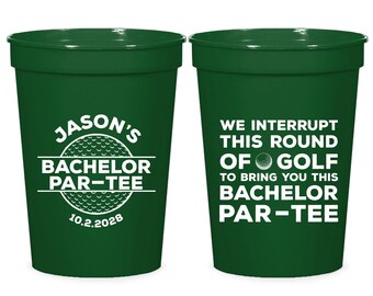 Bachelor Par-Tee Stadium Cup Favor, Custom Bachelor Party Stadium Cup Favor, Personalized Bachelor Party Plastic Cup, Golf Party Favor (236)