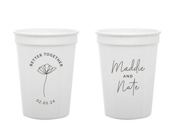 Better Together Stadium Cups, Better Together Plastic Cups, Wedding Stadium Cups, Wedding Plastic Cups, Plastic Cups Wedding Favors (189)