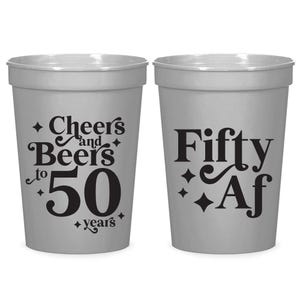 50th Birthday Stadium Cups, Personalized Birthday Stadium Cup, Stadium Cups as Birthday Favors, Custom Stadium Cups for Birthday Party