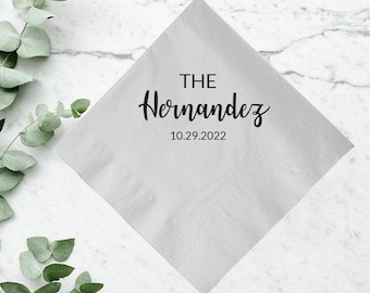 Custom Beverage Napkin for Wedding, Personalized Wedding Napkins, Cocktail Napkins for Weddings, Personalized Wedding Napkins for Favor (35)