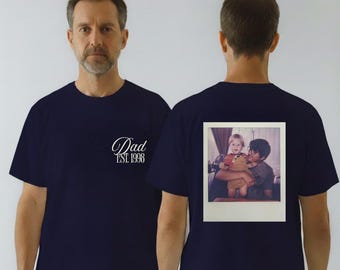Dad Est Shirt, Custom Photo Shirt, Personalized Dad Tee, Vintage Dad Shirt, Father Est T-Shirt, New Dad Gift Idea, Custom Photo T-Shirt Gift