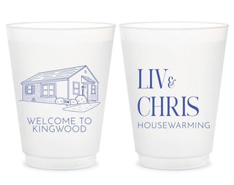 Personalized Venue Frosted Cups, Wedding Venue Frosted Cup Favor, Customized Wedding Frosted Cup Favor, Personalized Frosted Cup Favor (429)