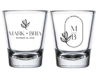 Cute Wedding Shot Glasses, Personalized Wedding Shot Glasses, Custom Wedding Shot Glasses, Custom Shot Glass Wedding Favor, Shot Glass (172)