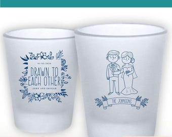 Frosted Wedding Shot Glass, Wedding Party Frosted Shot Glasses, Personalized Printed Frosted Wedding Shot Glass, Wedding Party Gifts (111)