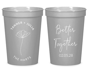 Better Together Stadium Cups, Wedding Plastic Cups, Custom Stadium Cups, Better Together 16oz Stadium Cup, Better Together Wedding Cup (188)