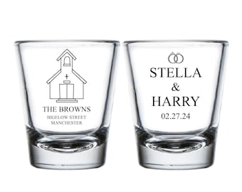 Customized Wedding Shot Glasses as Favors, Beverages Shot Glasses,  Wedding Shot Glasses, Personalized Wedding Cocktail Shot Glasses (305)