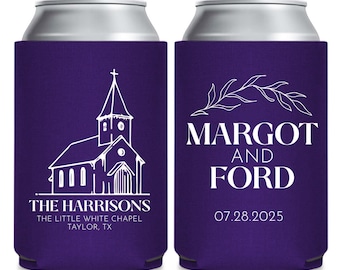 Custom Venue Photo Can Coolers, Personalized Venue Photo Can Cooler Wedding Favors, Custom Wedding Can Cooler Favors, Customized Favor (418)