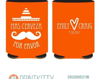 Mas Cerveza Por Favor Can Cooler, Personalized Mexico Wedding Can Coolers, Customized can coolers, Destination Wedding Can Coolers (38)