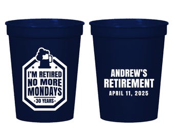 Plastic Cups Favors For Retirement Party, Retirement Party Stadium Cups Favors, Custom Retirement Party Favor, Retirement Stadium Cups (368)
