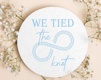 We Tied The Knot Wedding Coasters, Personalized Wedding Coaster Favors, Custom Wedding Coaster Favors, Personalized Coasters as Favors (406)