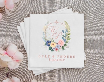 Full Color Napkins for Weddings, Personalized Colored Wedding Napkins, Custom Full Color Napkins for Wedding, Customized Wedding Napkin (57)