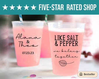 We Belong Together Frosted Cups, Personalized Wedding Frosted Cups, Frosted Cups, Frosted Cups for Party, Custom Wedding Frosted Cups (287)