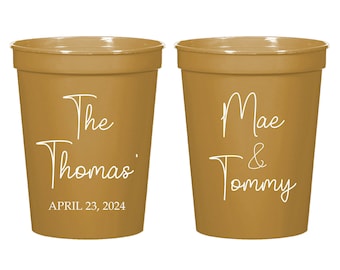 Stadium Cups Custom Wedding Favors, Wedding Party Stadium Cups Favors, Let's Party Stadium Cups, Personalized Stadium Cups for Wedding (310)