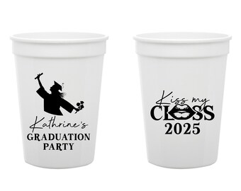 Kiss My Class Stadium Cup Favors, Graduation Party Stadium Cup Favors, Personalized Graduation Party Stadium Cup, Stadium Cup As Favor (392)