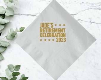 Printed Napkins for Retirement Party, Napkins for Retiree, Retiree's Farewell Napkins, Retirement Napkins as Favors, Retirement Napkins (28)