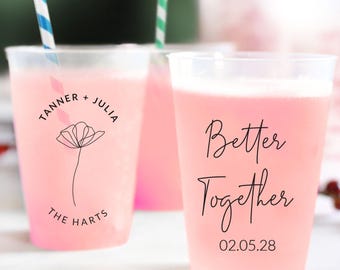 Better Together Wedding Frosted Cups, Better Together Wedding Plastic Cup, Custom Frosted Cups, Personalized Wedding Frosted Cup Favor (188)