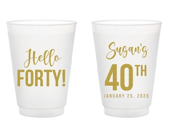 Birthday Cups, Personalized Shatterproof Frosted Cups, Frosted, Frost Flex, Party, Cocktail Cups, 16Th, 21St, 30Th, 40Th, Party Favors (366)