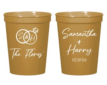 Personalized Wedding Stadium Cups, Stadium Cups as Favors, Customized Stadium Cups as Favors for Wedding, Custom Stadium Cups as Favor (312)
