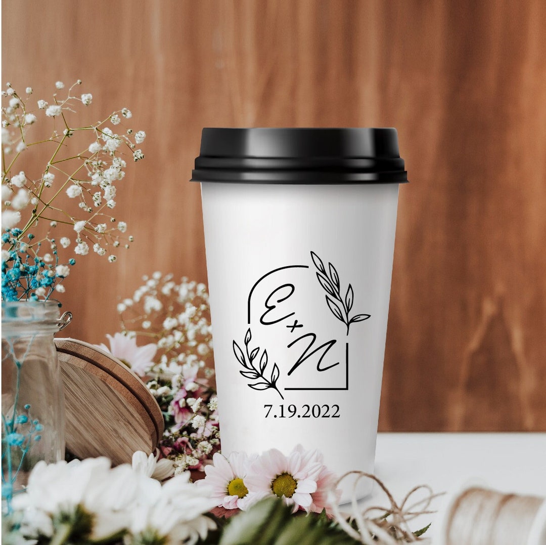 Wedding Coffee Paper Cup, Custom Personalized Cups, Unique Drinkware ...