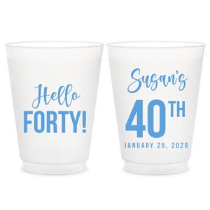 Birthday Cups, Personalized Shatterproof Frosted Cups, Frosted, Frost Flex, Party, Cocktail Cups, 16Th, 21St, 30Th, 40Th, Party Favors (366)