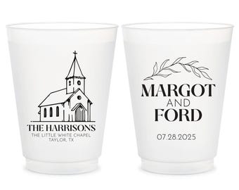 Custom Venue Photo Frosted Cups, Personalized Venue Photo Frosted Cup Wedding Favors, Custom Wedding Frosted Cup Favors, Custom Favors (418)