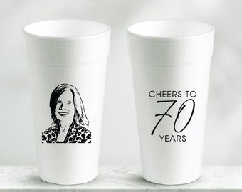 Customized Birthday Foam Cups, 20oz Foam Cup Favors, Personalized Birthday Cup Favors, Birthday Foam Cups, Customized Birthday Cups (208)