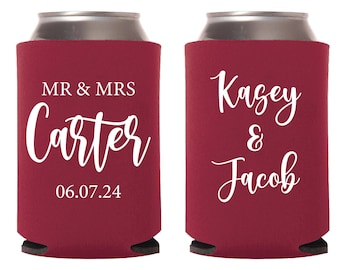 Custom Wedding Can Coolers, Custom Cooler Favors, Wedding Can Cooler Favors, Custom Thank You Can Coolers, Can Cooler Wedding Favors (309)