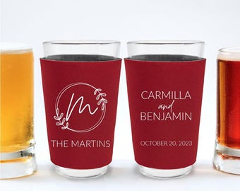 Customized Wedding Pint Glass Sleeve, Wedding Glass Sleeves, Pint Sleeves, Personalized Wedding Pint Wrap, Custom Wedding Pint Sleeves (176)