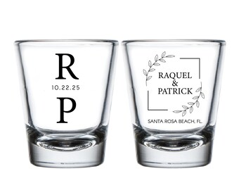 Personalized Wedding Shot Glass Favor, Customized Wedding Shot Glasses, Custom Shot Glass Wedding Favor, Wedding Customized Shot Glass (398)