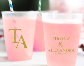 Custom Wedding Frosted Cups Favors, Personalized Wedding Frosted Cups Favors, Frosted Cup For Wedding, Wedding Party Frosted Cup Favor (379)