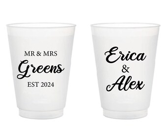 Customized Wedding Frosted Cups as Favors, Personalized Frosted Cups for Wedding, Personalized Wedding Frosted Cups Favors and Gifts (308)