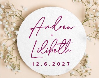 Personalized Coaster Table Decor for Weddings, Custom Wedding Coaster Favors, Custom Wedding Coasters Keepsakes, Custom Coaster Favors (421)