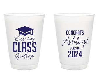 Custom Graduation Frosted Cups, Graduation Frosted Cups, Custom Graduation Party Frosted Cups, Personalized Graduation Plastic Cups (356)