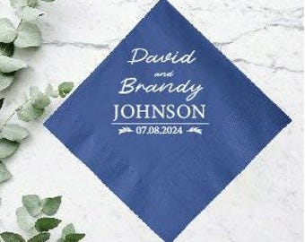 Personalized Paper Napkins for Wedding, Custom Wedding Napkins for Guests, Personalized Wedding Napkin Favors, Custom Wedding Napkins(48)